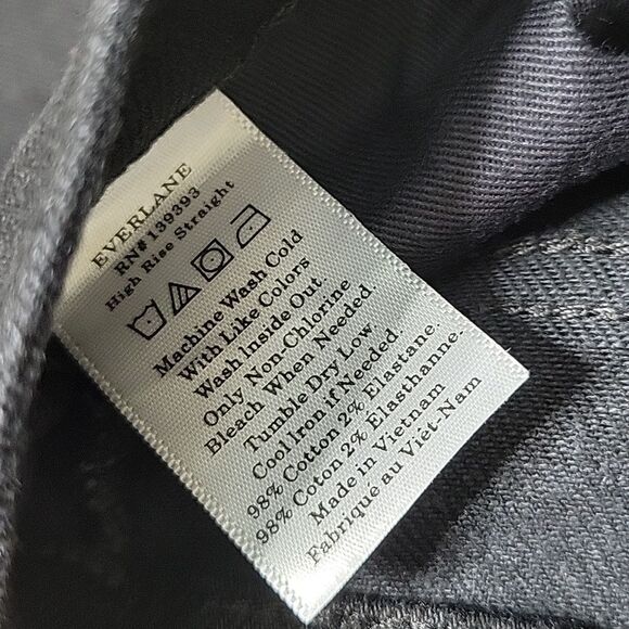 Everlane Women's Black High Rise Straight Jeans - Picture 3 of 9